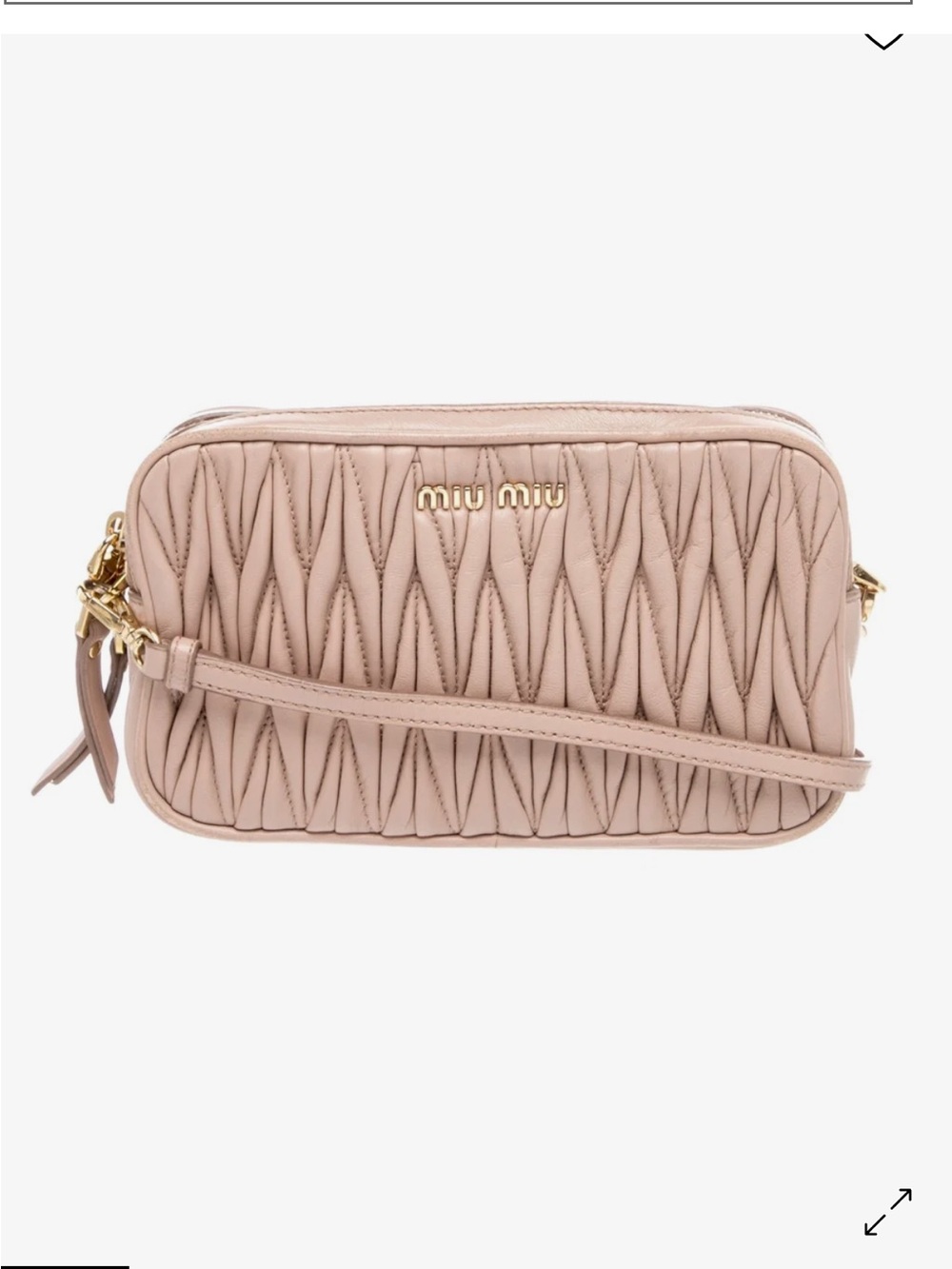 Miu Miu Blush Quilted Matelassé Leather Crossbody Bag